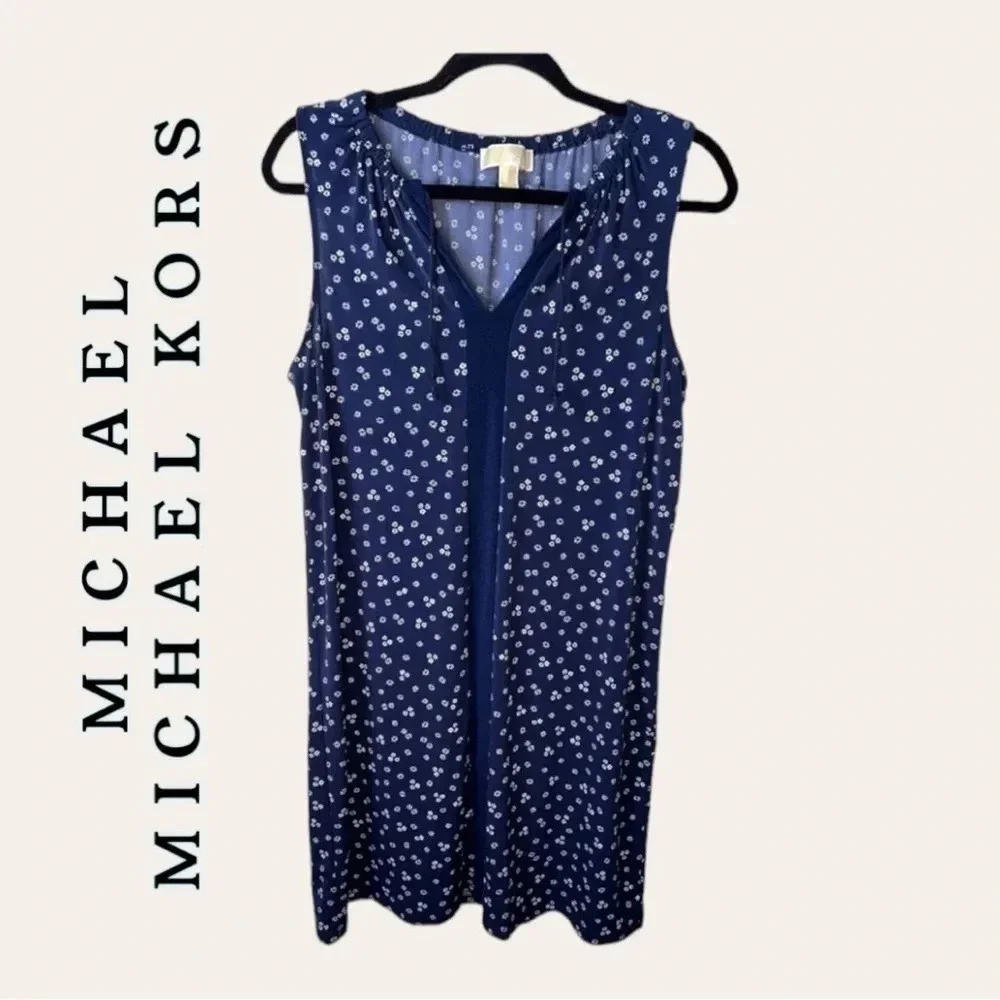 0194W. MICHAEL MICHAEL KORS SLEEVELESS MINI DRESS ALINE FIT SIZE SMALL FLORAL